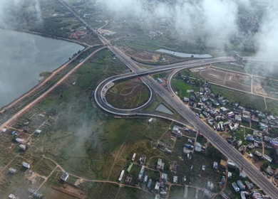Aerial View of Highway Infrastructure in Cuttack, Odisha, India
