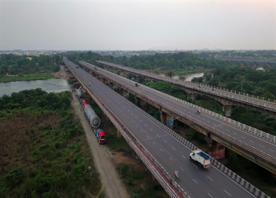 Aerial View of Highway Infrastructure in Cuttack, Odisha, India