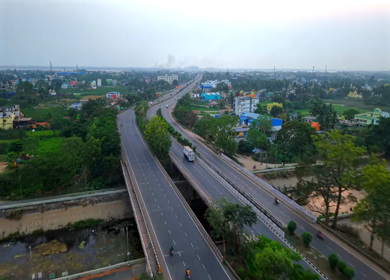 Aerial View of Highway Infrastructure in Cuttack, Odisha, India