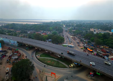 Aerial View of Highway Infrastructure in Cuttack, Odisha, India