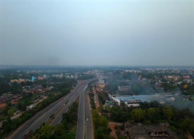 Aerial View of Highway Infrastructure in Cuttack, Odisha, India