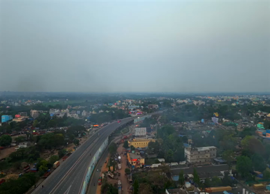 Aerial View of Highway Infrastructure in Cuttack, Odisha, India