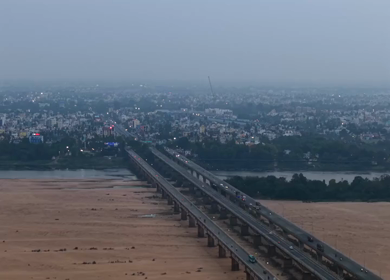Aerial View of Highway Infrastructure in Cuttack, Odisha, India