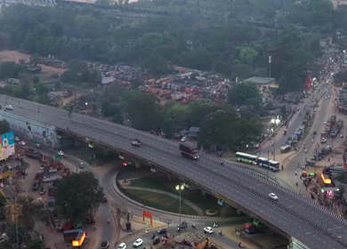 Aerial View of Highway Infrastructure in Cuttack, Odisha, India