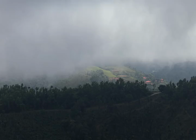 Aerial View of Hosahalli Gudda Hills and Misty Western Ghats Sakleshpur Karnataka