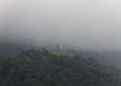 Aerial View of Hosahalli Gudda Hills and Misty Western Ghats Sakleshpur Karnataka