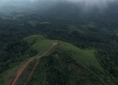 Aerial View of Hosahalli Gudda Hills and Misty Western Ghats Sakleshpur Karnataka