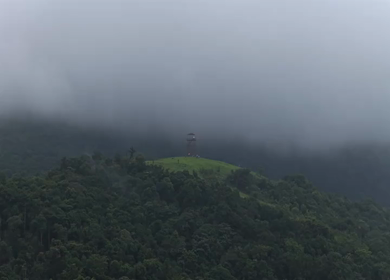Aerial View of Hosahalli Gudda Hills and Misty Western Ghats Sakleshpur Karnataka