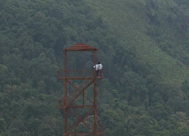 Aerial View of Hosahalli Gudda Hills and Misty Western Ghats Sakleshpur Karnataka