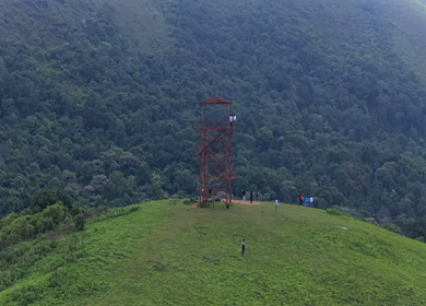 Aerial View of Hosahalli Gudda Hills and Misty Western Ghats Sakleshpur Karnataka