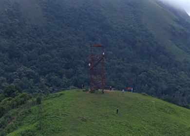 Aerial View of Hosahalli Gudda Hills and Misty Western Ghats Sakleshpur Karnataka