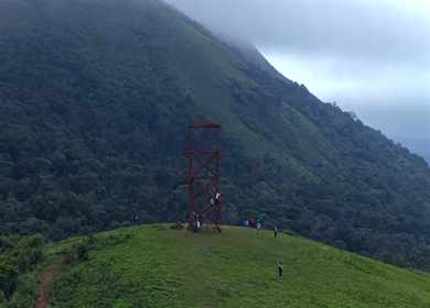 Aerial View of Hosahalli Gudda Hills and Misty Western Ghats Sakleshpur Karnataka