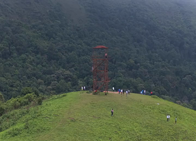 Aerial View of Hosahalli Gudda Hills and Misty Western Ghats Sakleshpur Karnataka