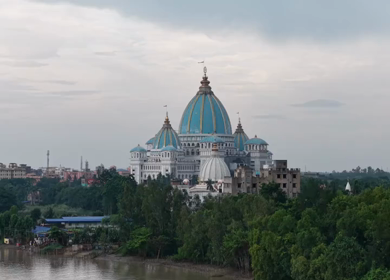 Aerial View of ISKCON Temple Mayapur in West Bengal India