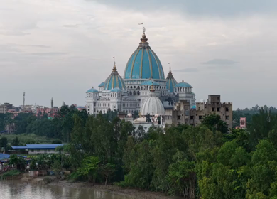 Aerial View of ISKCON Temple Mayapur in West Bengal India
