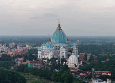 Aerial View of ISKCON Temple Mayapur in West Bengal India
