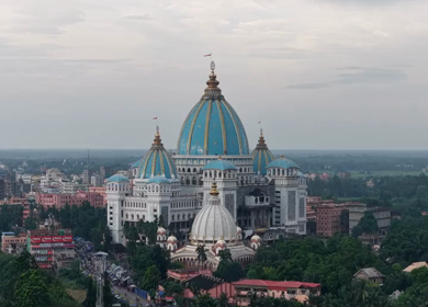 Aerial View of ISKCON Temple Mayapur in West Bengal India