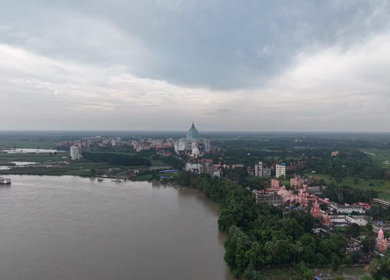 Aerial View of ISKCON Temple Mayapur in West Bengal India