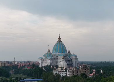 Aerial View of ISKCON Temple Mayapur in West Bengal India