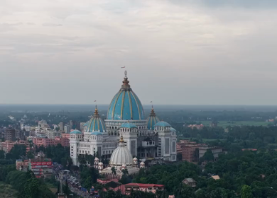 Aerial View of ISKCON Temple Mayapur in West Bengal India