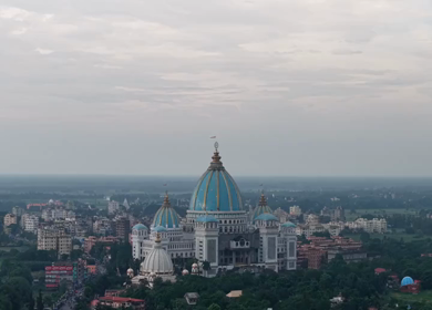 Aerial View of ISKCON Temple Mayapur in West Bengal India