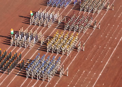 Aerial View of Independence Day Parade at Lal Parade Ground Bhopal Madhya Pradesh India