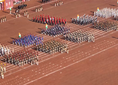 Aerial View of Independence Day Parade at Lal Parade Ground Bhopal Madhya Pradesh India