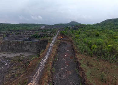 Aerial View of Jabalpur Outer Ring Road Bridge Construction, Madhya Pradesh