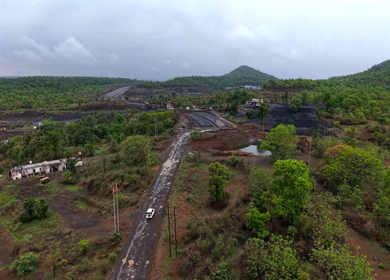 Aerial View of Jabalpur Outer Ring Road Bridge Construction, Madhya Pradesh
