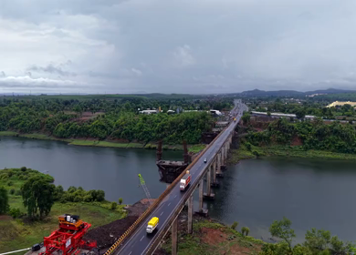 Aerial View of Jabalpur Outer Ring Road Bridge Construction, Madhya Pradesh