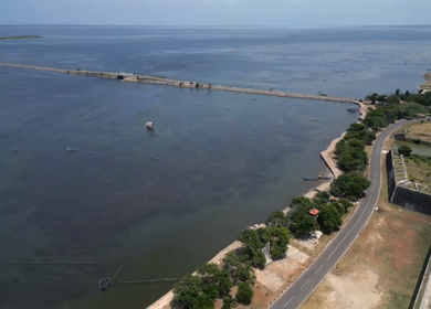 Aerial View of Jaffna Fort and Jaffna Lagoon Sri Lanka
