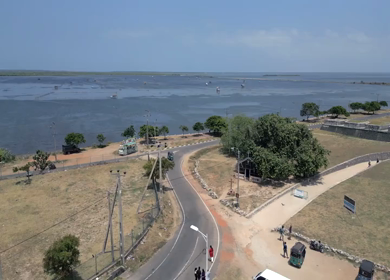 Aerial View of Jaffna Fort and Jaffna Lagoon Sri Lanka