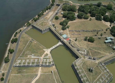 Aerial View of Jaffna Fort and Jaffna Lagoon Sri Lanka