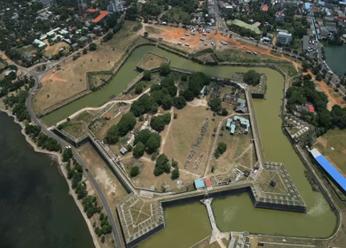 Aerial View of Jaffna Fort and Jaffna Lagoon Sri Lanka