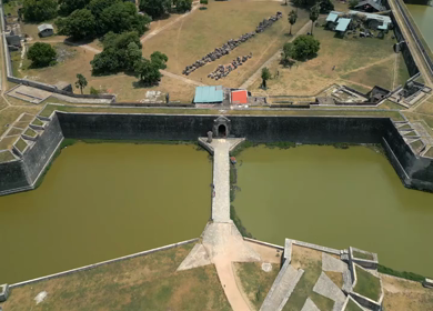 Aerial View of Jaffna Fort and Jaffna Lagoon Sri Lanka