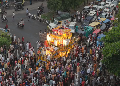 18th July 2026 : Aerial View of Jagannath Rath Yatra Procession in Bhopal, India