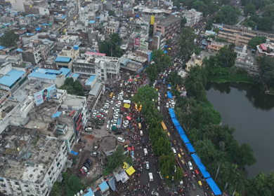 18th July 2026 : Aerial View of Jagannath Rath Yatra Procession in Bhopal, India
