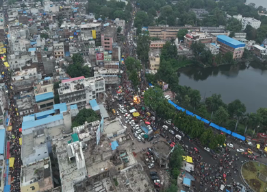 18th July 2026 : Aerial View of Jagannath Rath Yatra Procession in Bhopal, India