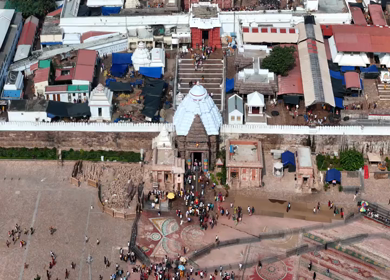 Aerial View of Jagannath Temple Complex in Puri Odisha India