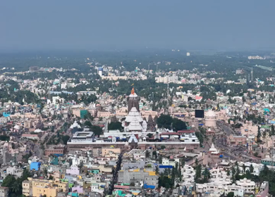 Aerial View of Jagannath Temple Complex in Puri Odisha India