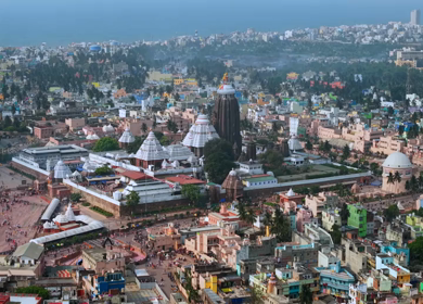 Aerial View of Jagannath Temple in Puri, Odisha, India