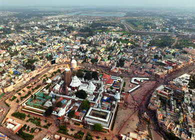 Aerial View of Jagannath Temple in Puri, Odisha, India