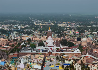 Aerial View of Jagannath Temple in Puri, Odisha, India