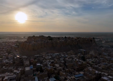 Aerial View of Jaisalmer Fort Golden City Rajasthan India