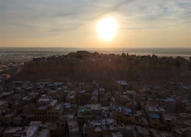 Aerial View of Jaisalmer Fort Golden City Rajasthan India