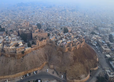 Aerial View of Jaisalmer Fort Golden City Rajasthan India