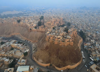 Aerial View of Jaisalmer Fort Golden City Rajasthan India