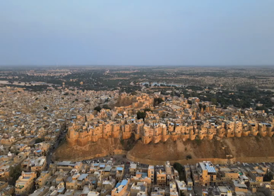 Aerial View of Jaisalmer Fort Golden City Rajasthan India