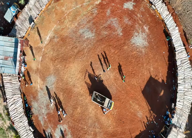 Aerial View of Jallikattu Event Traditional Tamil Bull Taming Sport Tamil Nadu India