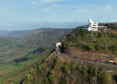 Aerial View of Jam Gate and Hilltop Temple Mhow Madhya Pradesh